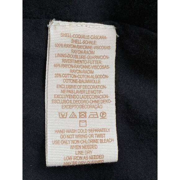 Free People Jasmine Embroidered Black Floral Bell Sleeve Mini Dress Size 6 - Picture 8 of 10